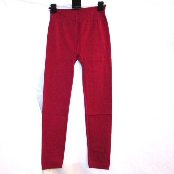 New Mix Burgundy Fleece Lined Leggings - Picture 1 of 6